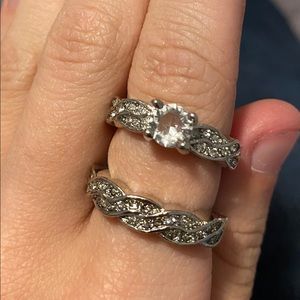 Rhinestone ring pair